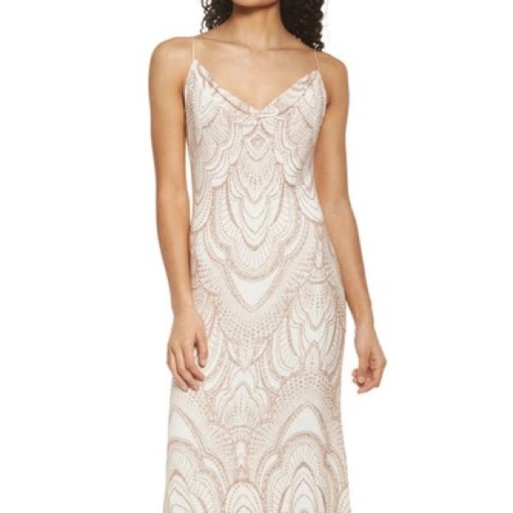 NWT Pink Loose Neck Prom Dress